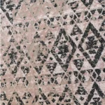 فرش مراکشی 500 شانه کاشان طرح لوزی وینتیج نسکافه ای زغالی کد 50208 - Image 3