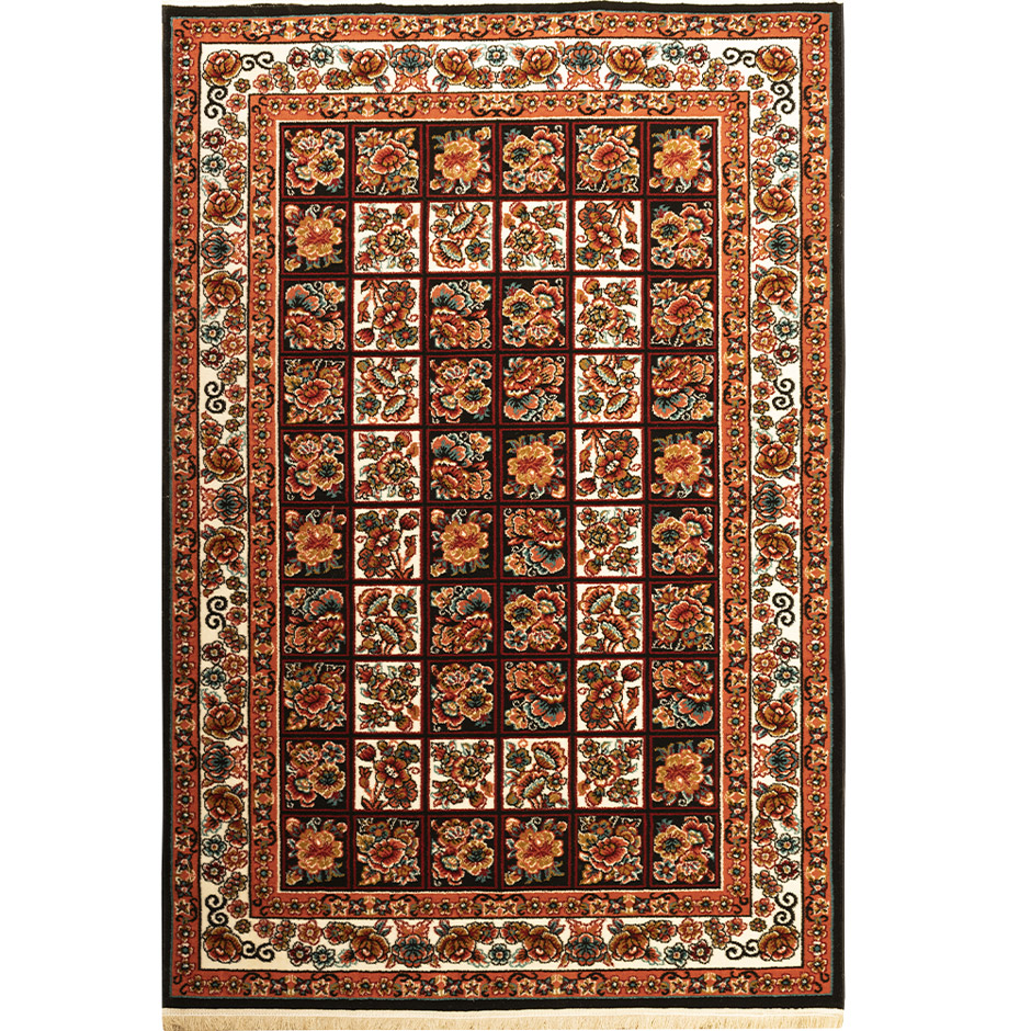 طرح خشتی گلدار سرمه ای