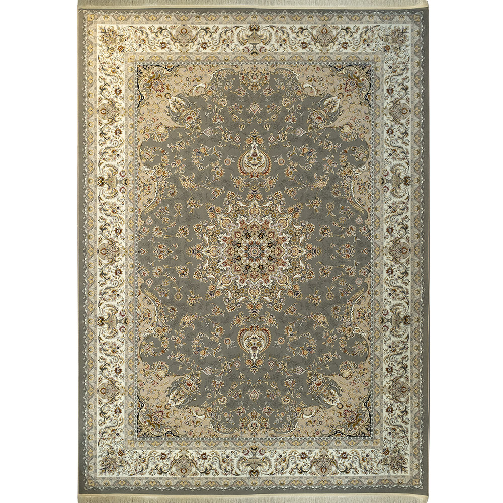 1-33.jpg طرح لیا نقره ای فرش ماشینی 1500 شانه کاشان کد BM1019 - Image 1