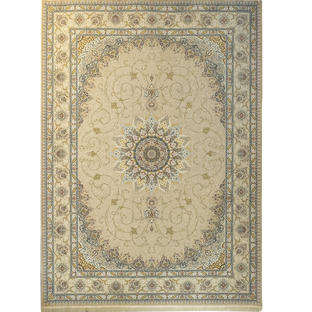 1-34.jpg طرح اسکارلت بژ فرش ماشینی 1500 شانه کاشان کد BM1020 - Image 1