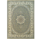 طرح اسکارلت نقره ای فرش ماشینی 1500 شانه کاشان کد BM1020