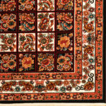 گبه ماشینی 340 شانه کاشان طرح خشتی گلدار سرمه ای کد 837 - Image 2