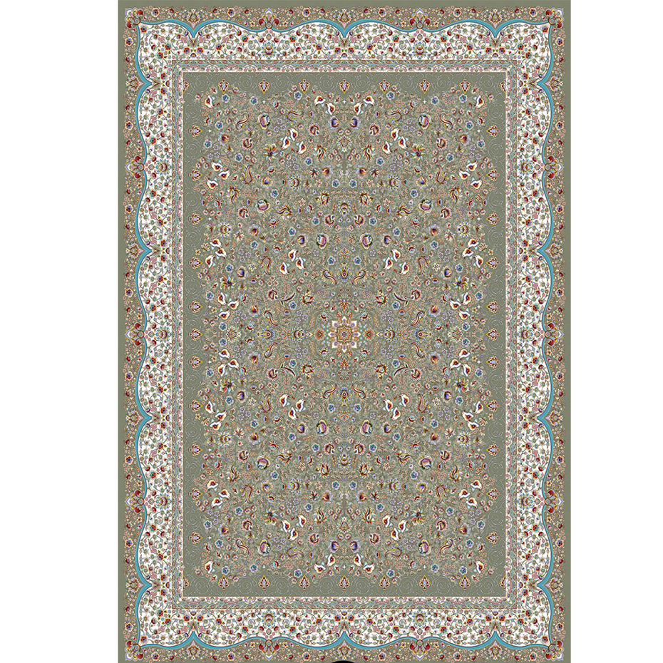 2-1-8.jpg فرش ماشینی 1000 شانه کاشان طرح نوبهار گردویی - Image 1
