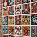 گبه ماشینی 340 شانه کاشان طرح خشتی کرم کد 832 - Image 2