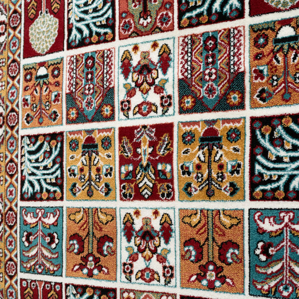 گبه ماشینی 340 شانه کاشان طرح خشتی کرم کد 832 - Image 2