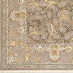 طرح ناتالی طوسی حاشیه سیلور فرش ماشینی 1500 شانه کاشان کدs1035 - Image 2