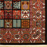 گبه ماشینی 340 شانه کاشان طرح خشتی سرمه ای کد 832 - Image 2