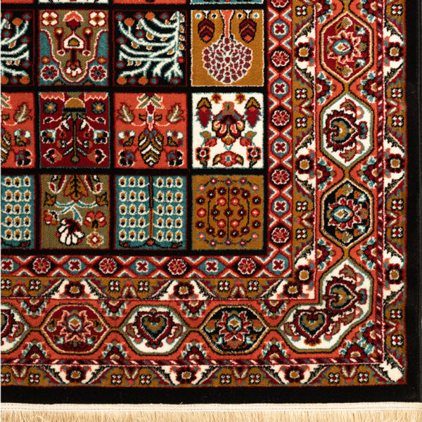 گبه ماشینی 340 شانه کاشان طرح خشتی سرمه ای کد 832 - Image 2