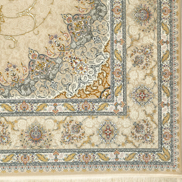 طرح اسکارلت بژ فرش ماشینی 1500 شانه کاشان کد BM1020 - Image 2