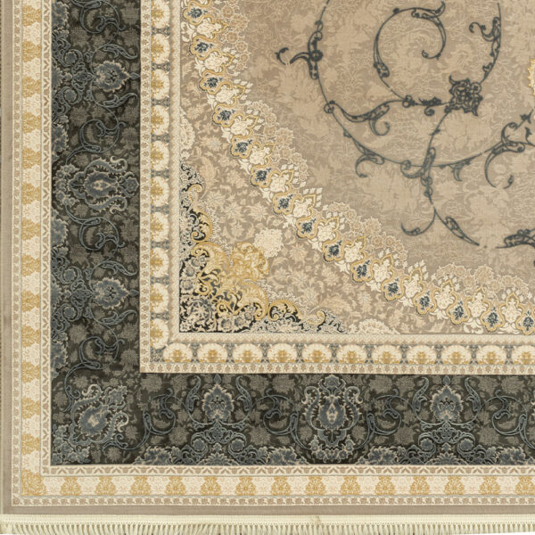 طرح ویکتوریا دودی فرش ماشینی 1200 شانه کاشان - Image 2