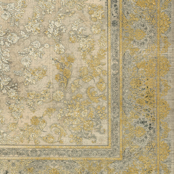 طرح لیدیا وینتیج دودی فرش ماشینی 1200 شانه کاشان کد 2400 - Image 2