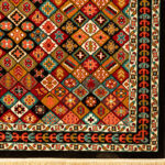 گبه خشتی لوزی سرمه ای 340 شانه کاشان کد827 - Image 2