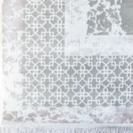 فرش مراکشی 500 شانه کاشان طرح سنگ وینتیج کرم نسکافه ای کد 202ََA - Image 2