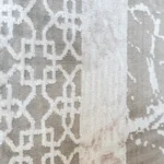 فرش مراکشی 500 شانه کاشان طرح سنگ وینتیج کرم نسکافه ای کد 202ََA - Image 4