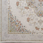 فرش ماشینی 1200 شانه کاشان طرح ناوک کرم - Image 3