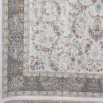 فرش ماشینی 1200شانه کاشان طرح نورا کرم - Image 3