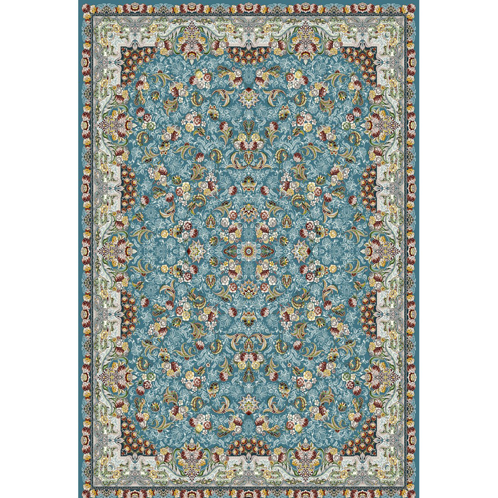 3-15.jpg فرش ماشینی 700شانه کاشان طرح الماس گل آبی - Image 1
