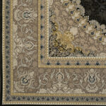 طرح ویکتوریا زغالی فرش ماشینی 1200 شانه کاشان - Image 3