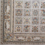 فرش ماشینی 1200شانه کاشان طرح باغ فین کرم - Image 3