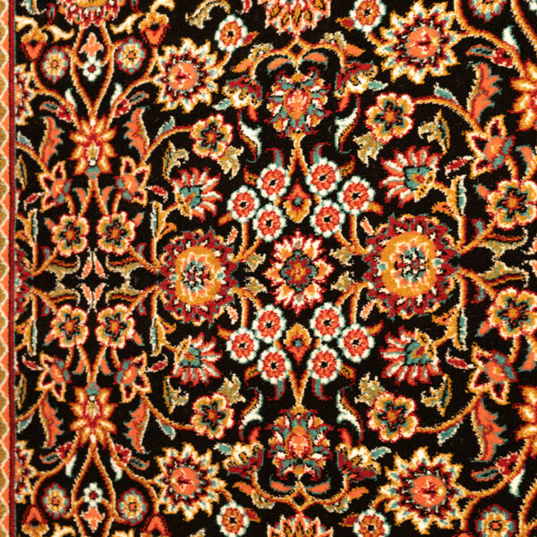 گبه ماشینی 340 شانه کاشان طرح گبه افشان سرمه ای کد824 - Image 2