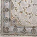 فرش ماشینی 1200 شانه کاشان طرح هشت بهشت کرم - Image 3