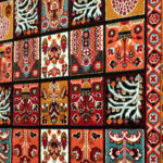 گبه ماشینی 340 شانه کاشان طرح خشتی سرمه ای کد 832 - Image 3