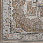 فرش ماشینی 1200 شانه کاشان طرح آذین نسکافه ای - Image 3