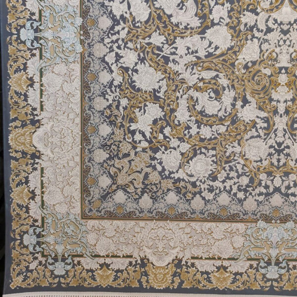 فرش ماشینی1200شانه کاشان طرح آرمان زغالی - Image 3