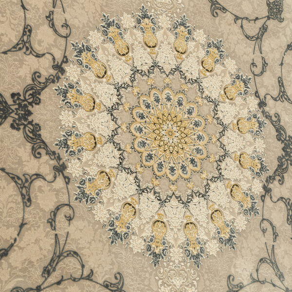 طرح ویکتوریا دودی فرش ماشینی 1200 شانه کاشان - Image 3