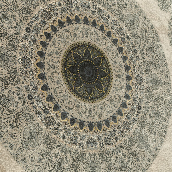 طرح ورساچه دودی فرش ماشینی 1200 شانه کاشان - Image 3