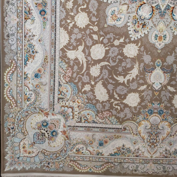 فرش ماشینی 1200 شانه کاشان طرح پرواز نسکافه ای - Image 3