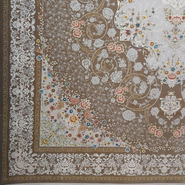 فرش ماشینی 1200 شانه کاشان طرح ناوک نسکافه ای - Image 3