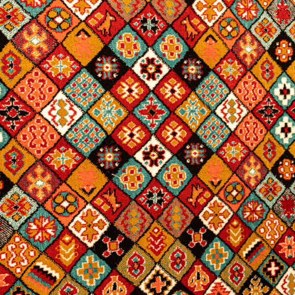 گبه خشتی لوزی سرمه ای 340 شانه کاشان کد827 - Image 3