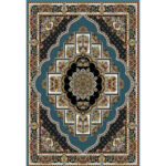 فرش ماشینی 700شانه کاشان طرح ناردون آبی