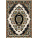 فرش ماشینی 700شانه کاشان طرح ناردون کرم