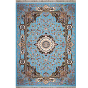 طرح یونا آبی فرش ماشینی 1200 شانه کاشان
