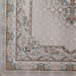 فرش ماشینی 1200 شانه کاشان طرح ماهان نقره ای - Image 3