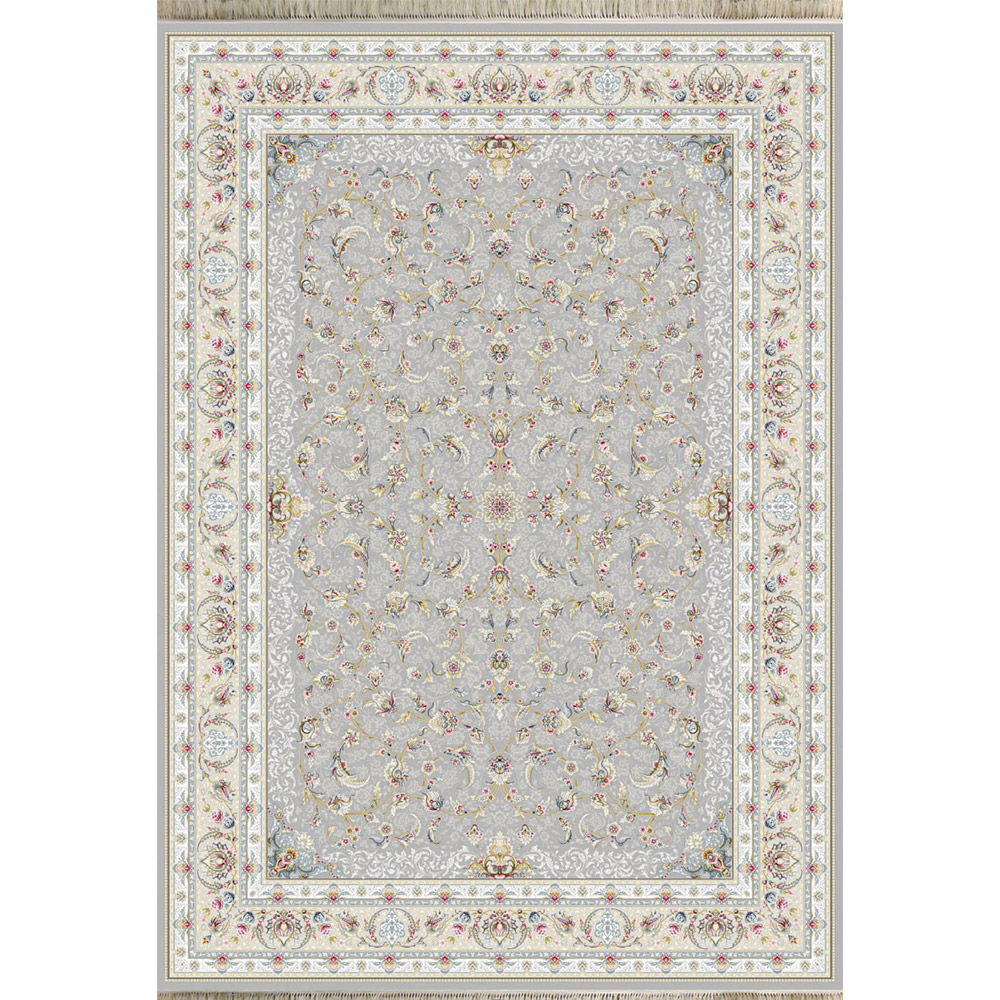 -5-1.jpg فرش ماشینی 700شانه کاشان طرح اکازیون نقره ای - Image 1