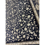 فرش ماشینی 1200شانه کاشان طرح پریماه سرمه ای - Image 2