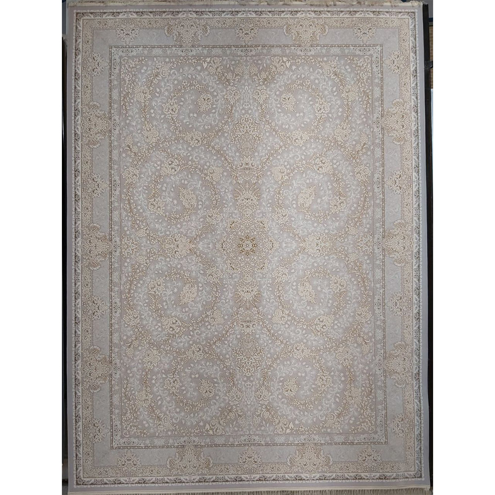 .jpg فرش ماشینی 1200شانه کاشان طرح سوگل نقره ای - Image 1