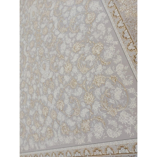فرش ماشینی 1200شانه کاشان طرح پریماه نقره ای - Image 2
