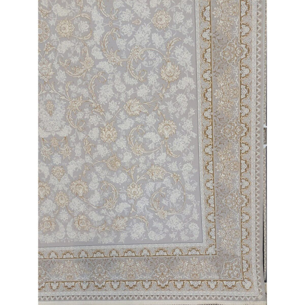 فرش ماشینی 1200شانه کاشان طرح پریماه نقره ای - Image 3