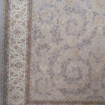 فرش ماشینی 1200 کاشان طرح ماهور نقره ای - Image 3