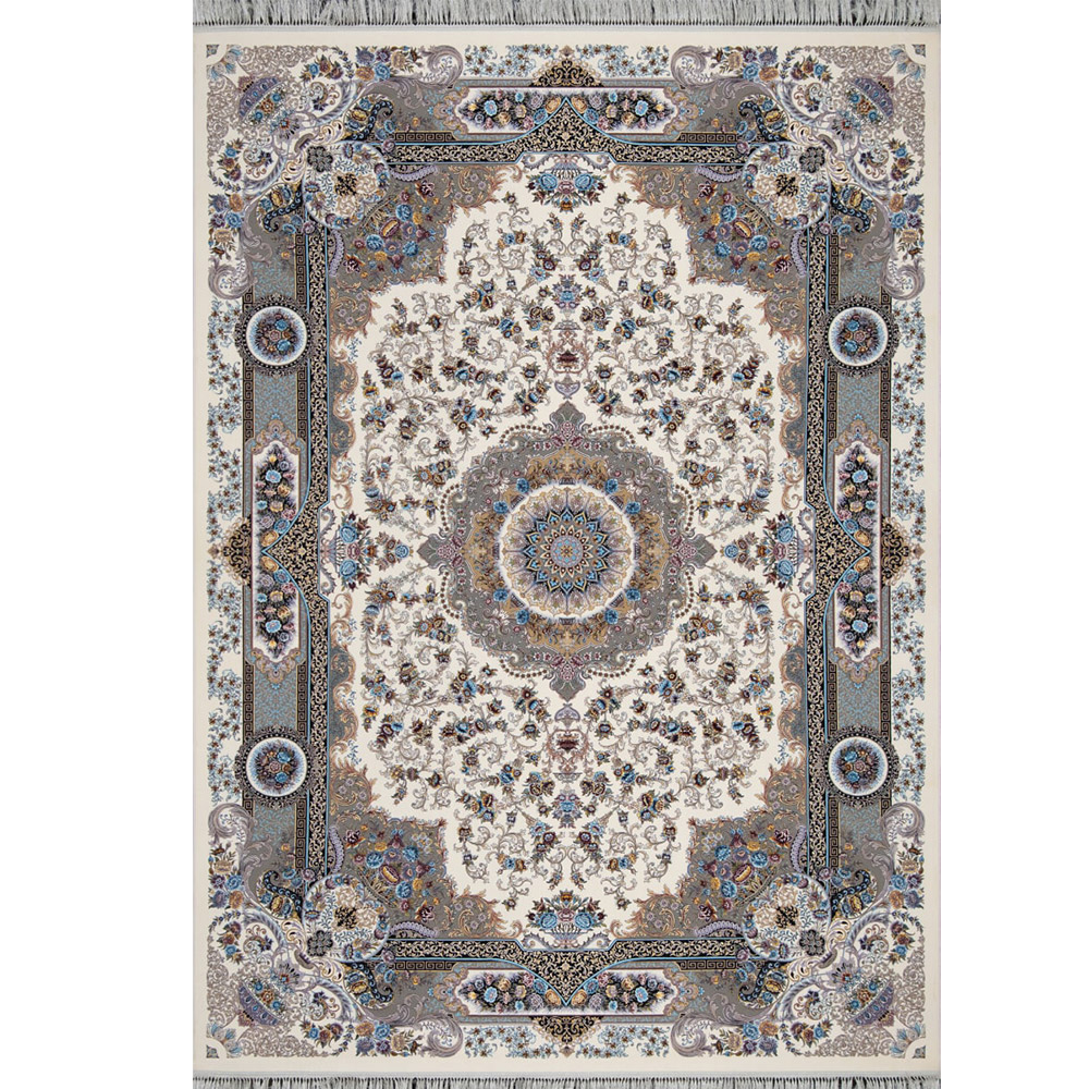 کرم طرح یونا کرم فرش ماشینی 1200 شانه کاشان