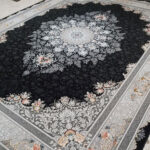 کایرا سرمه ای فرش ماشینی 700 شانه کاشان