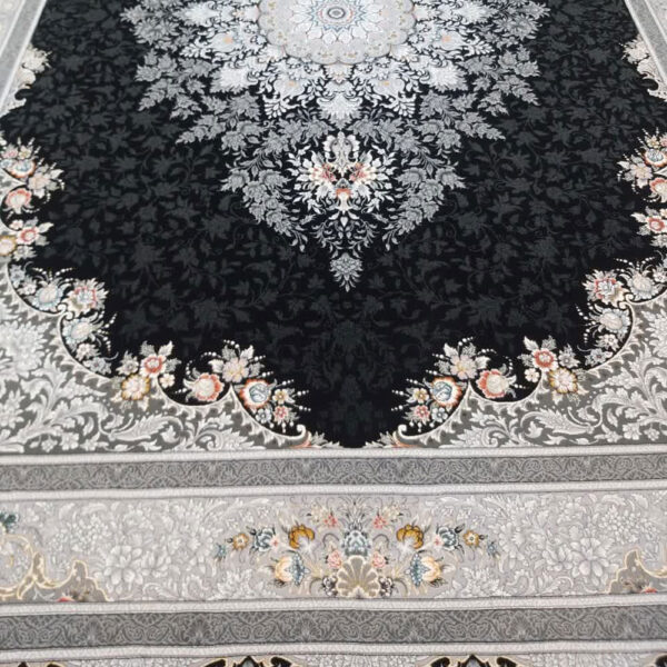 کایرا سرمه ای فرش ماشینی 700 شانه کاشان - Image 2