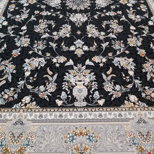 کارن سرمه ای فرش ماشینی 700 شانه کاشان - Image 2