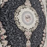گلشن سرمه ای فرش ماشینی 700 شانه کاشان - Image 3