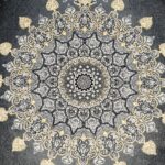 کارن سرمه ای فرش ماشینی 700 شانه کاشان - Image 2